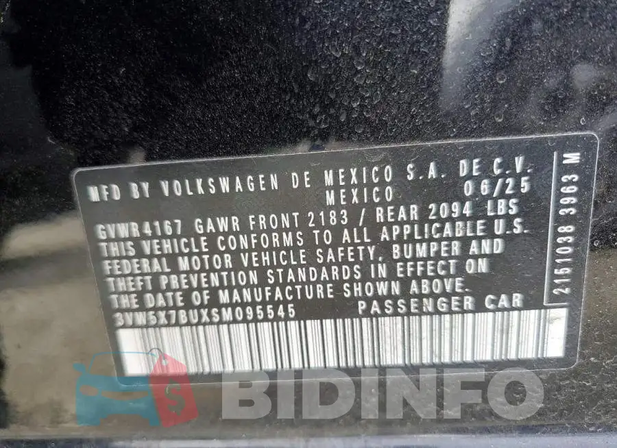 3VW5X7BUXSM095545 Photo# 12