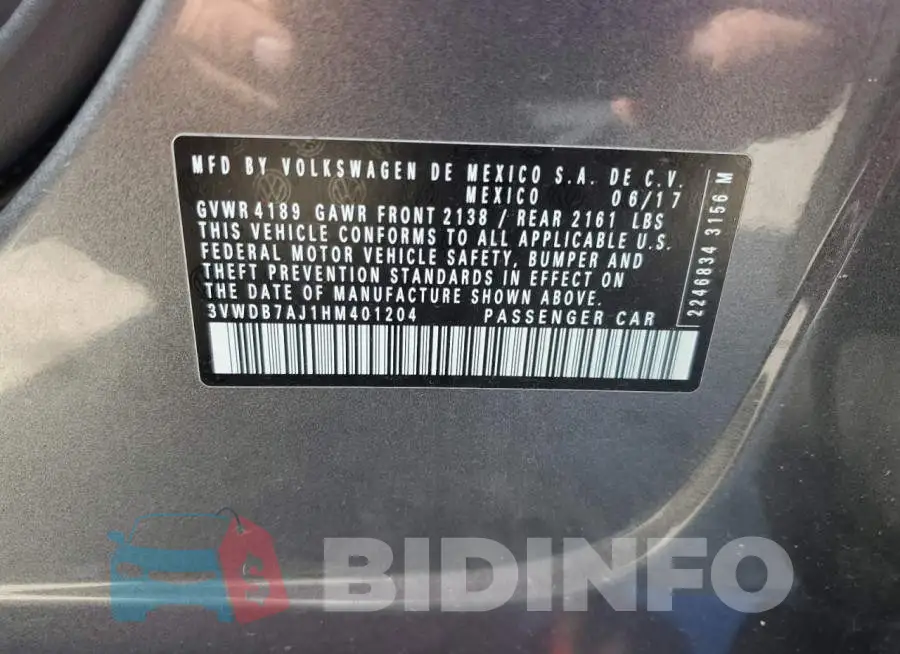3VWDB7AJ1HM401204 Photo# 12