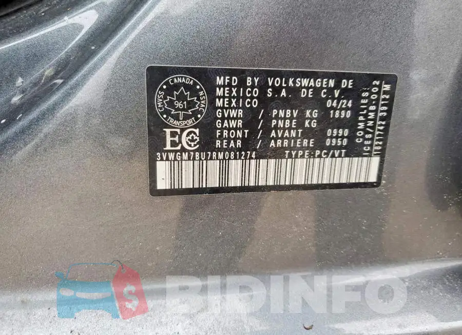 3VWGM7BU7RM081274 Photo# 12