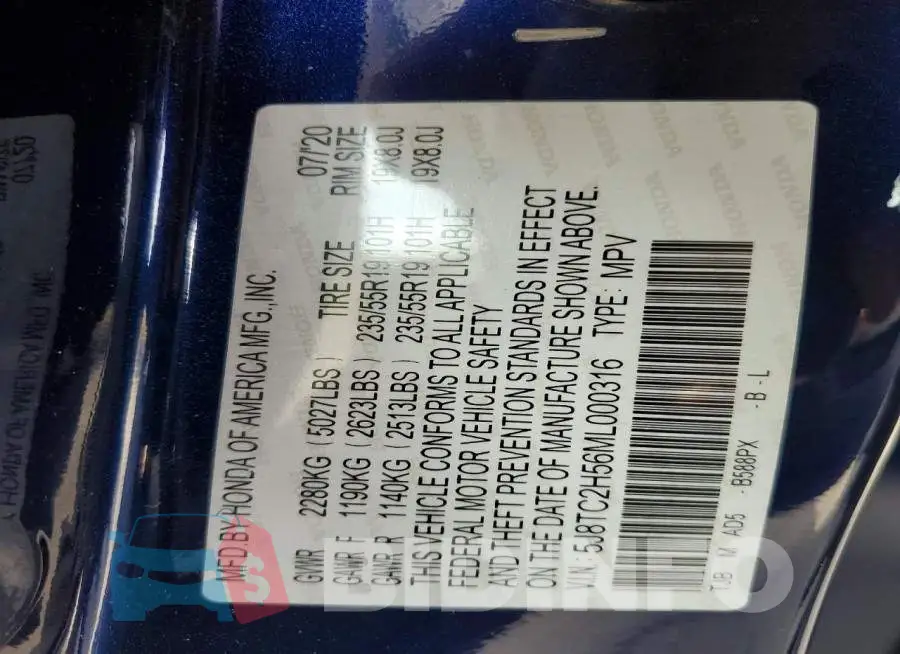 5J8TC2H56ML000316 Photo# 13