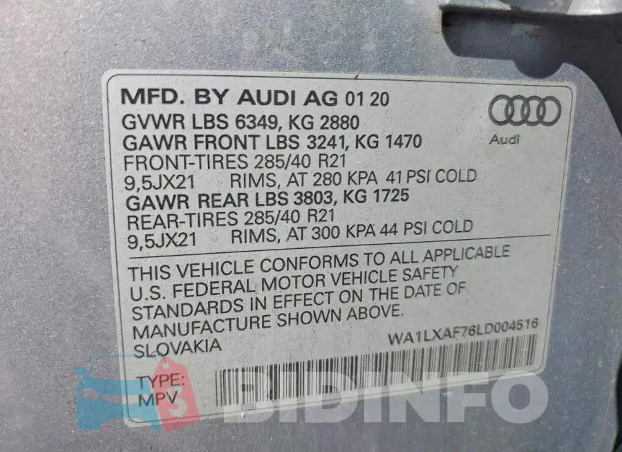 WA1LXAF76LD004516 Photo# 13