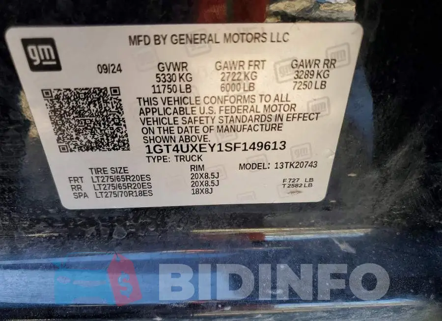 1GT4UXEY1SF149613 Photo# 13