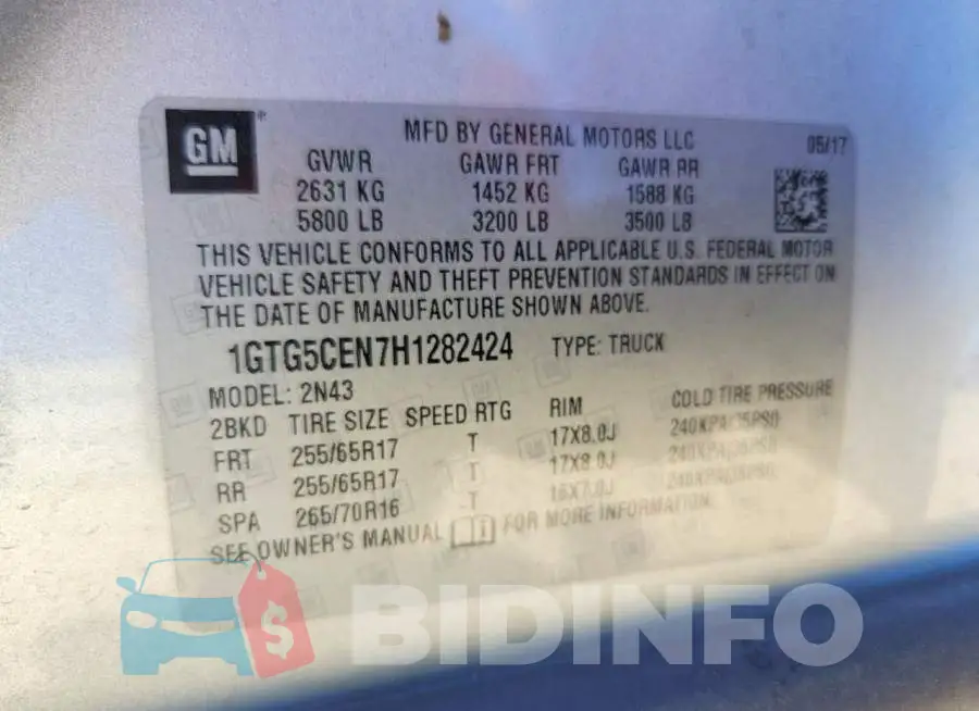 1GTG5CEN7H1282424 Photo# 13