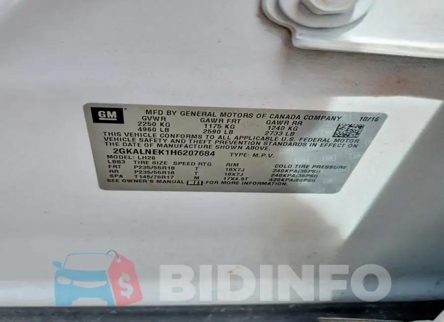 2GKALNEK1H6207684 Photo# 13
