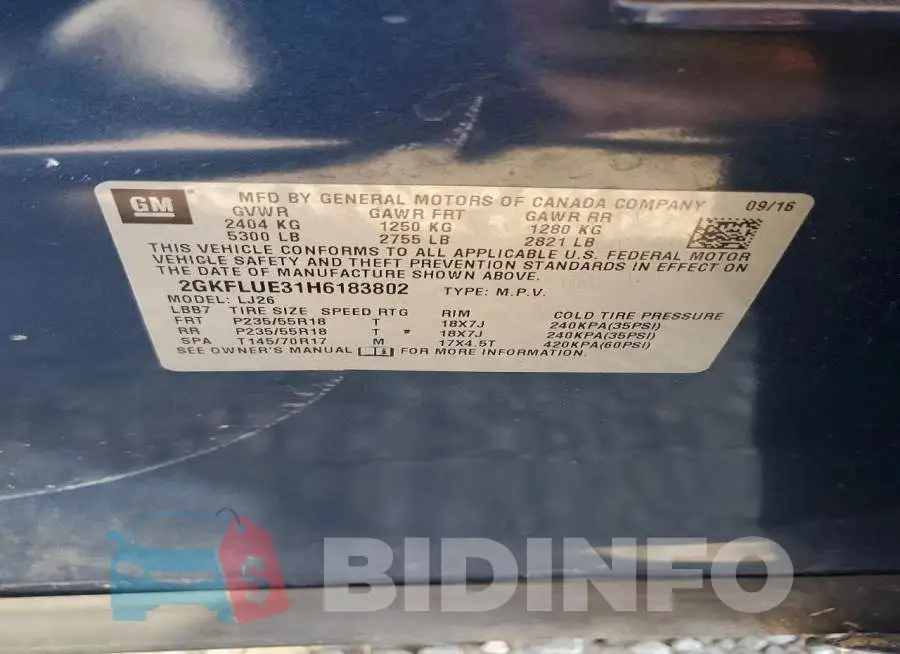 2GKFLUE31H6183802 Photo# 13