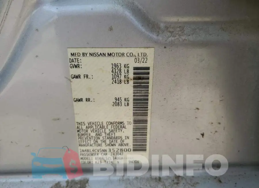 1N4BL4CV5NN352800 Photo# 12