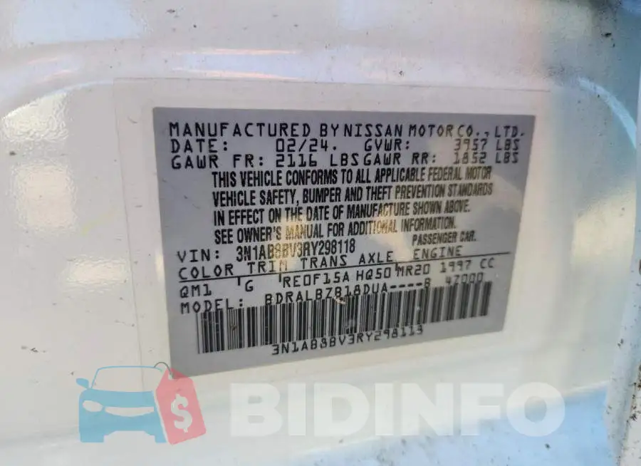 3N1AB8BV3RY298118 Photo# 13