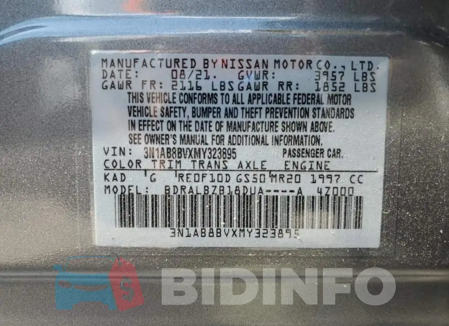 3N1AB8BVXMY323895 Photo# 12