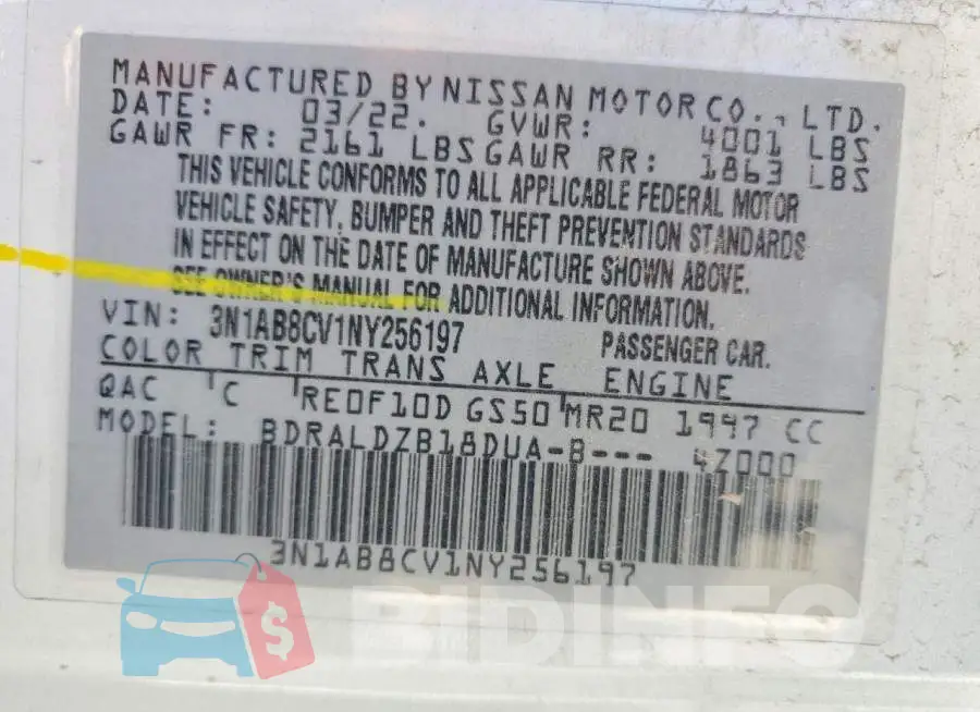 3N1AB8CV1NY256197 Photo# 13