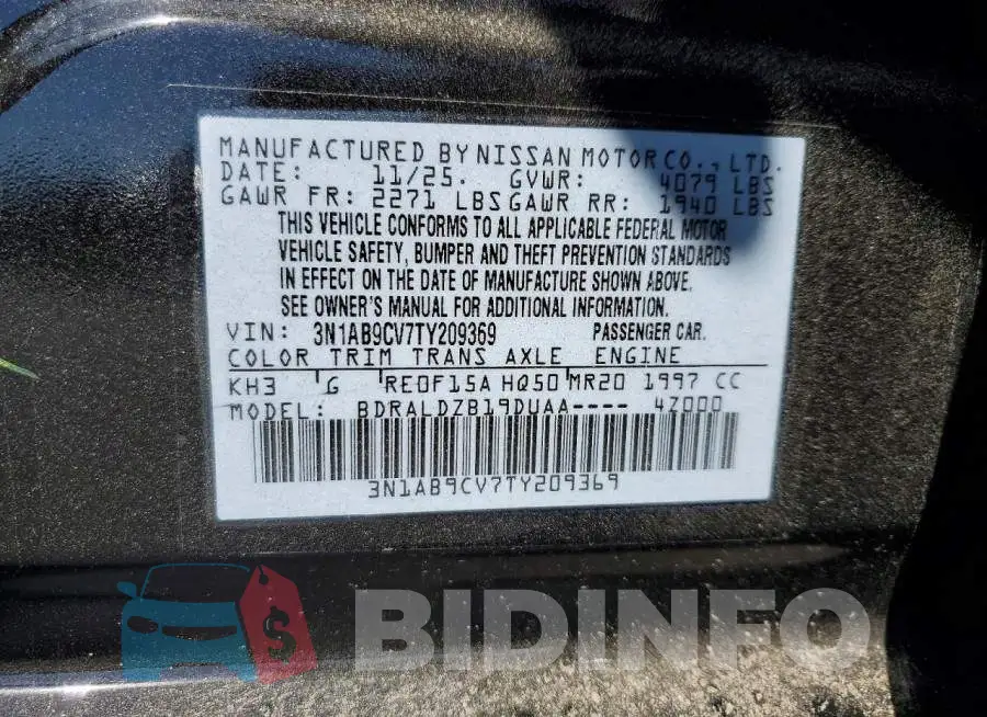 3N1AB9CV7TY209369 Photo# 12