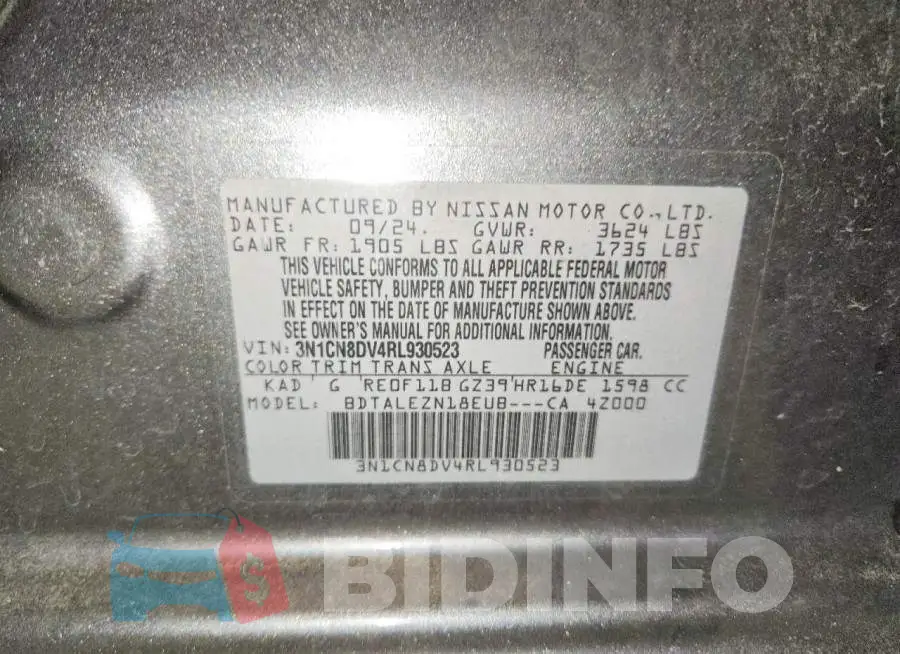 3N1CN8DV4RL930523 Photo# 12