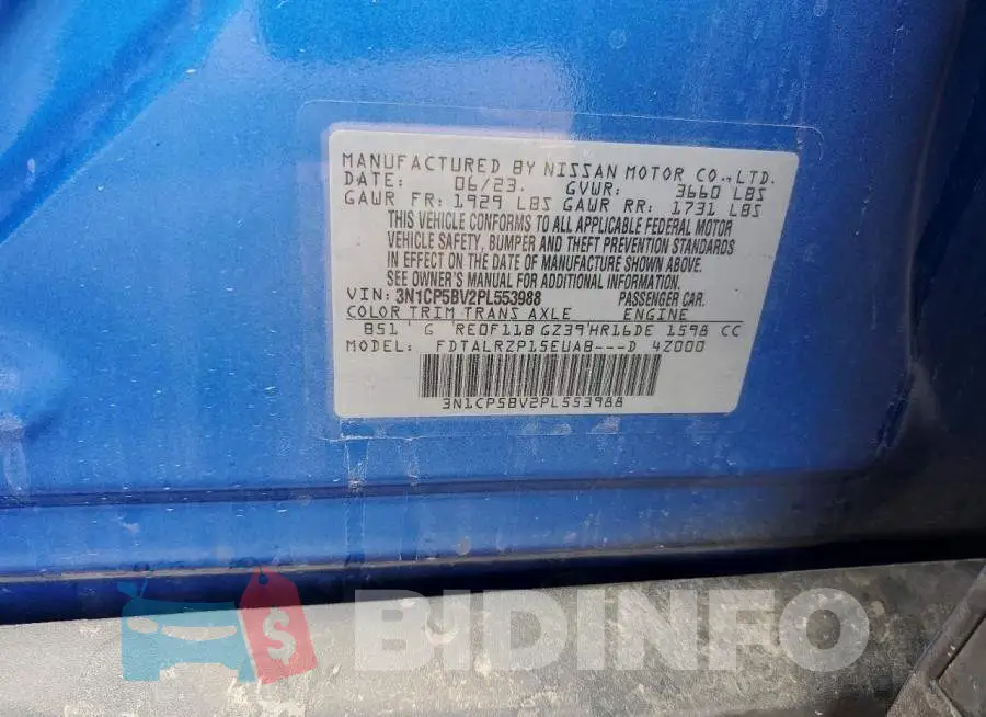 3N1CP5BV2PL553988 Photo# 12