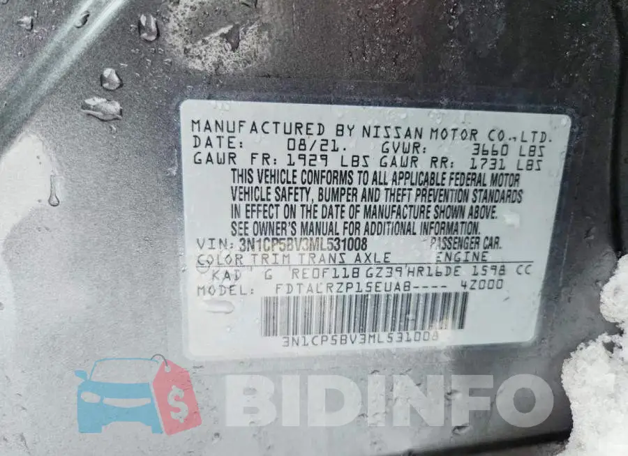 3N1CP5BV3ML531008 Photo# 14