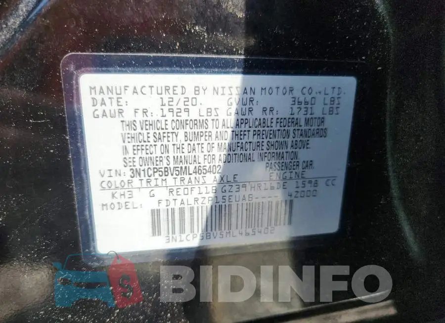 3N1CP5BV5ML465402 Photo# 13