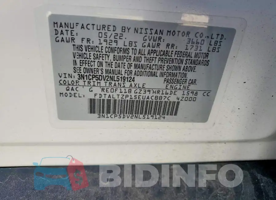 3N1CP5DV2NL519124 Photo# 13