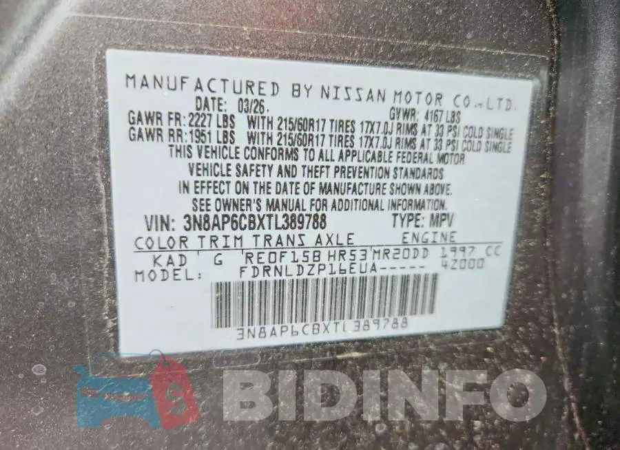 3N8AP6CBXTL389788 Photo# 12