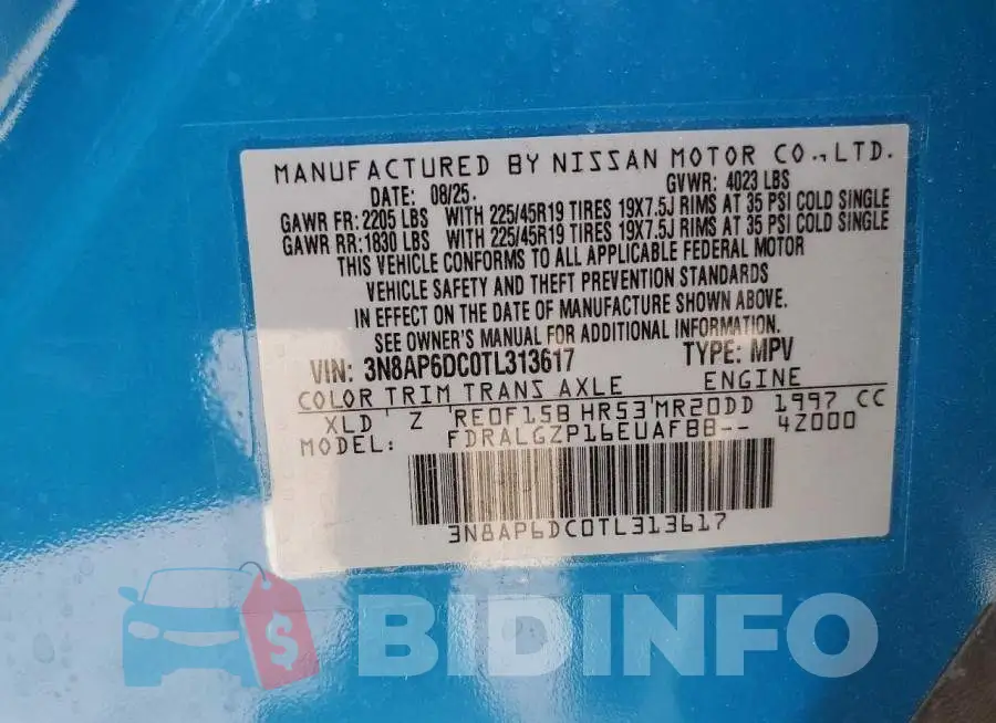 3N8AP6DC0TL313617 Photo# 13