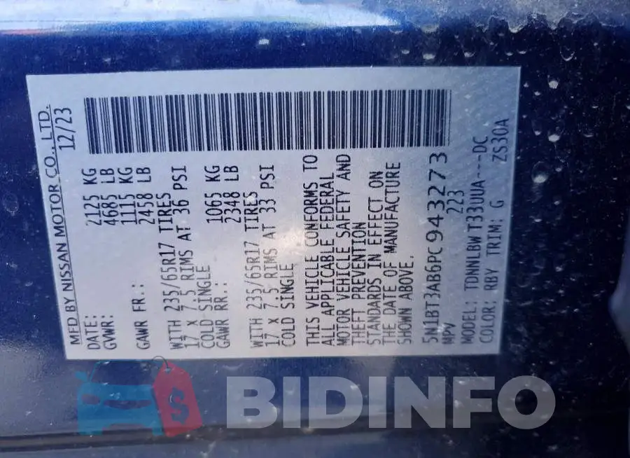 5N1BT3AB6PC943273 Photo# 13