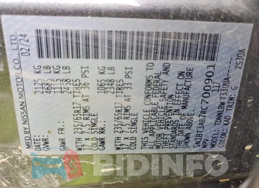 5N1BT3AB7RC700901 Photo# 13