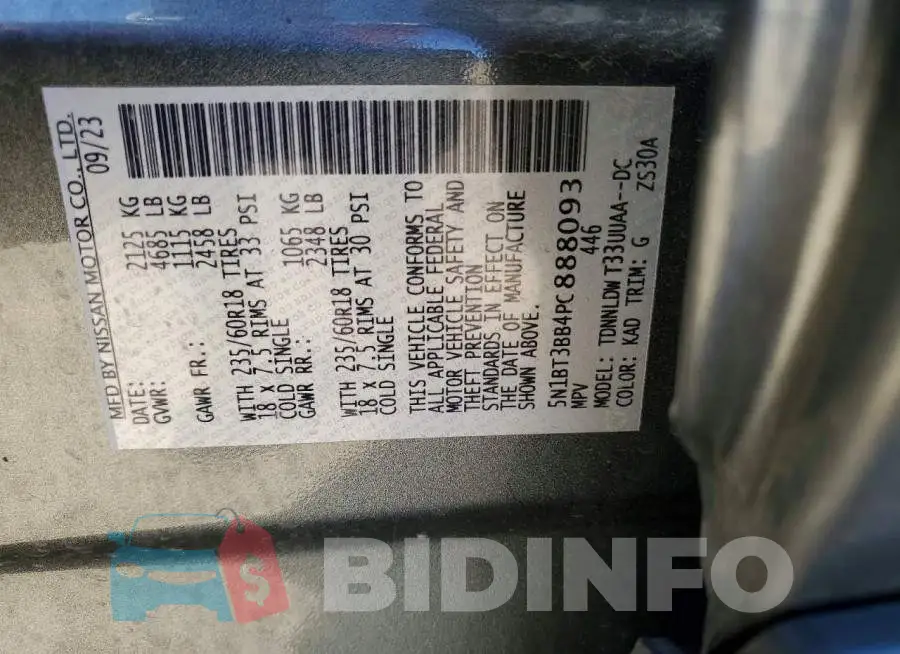 5N1BT3BB4PC888093 Photo# 12