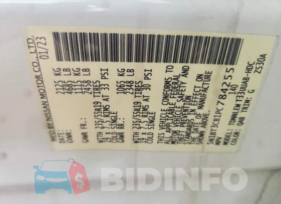 5N1BT3CB1PC784255 Photo# 13