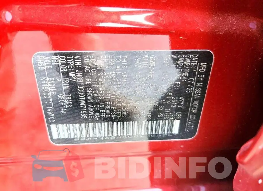 JN8BT3DD0TW471585 Photo# 14