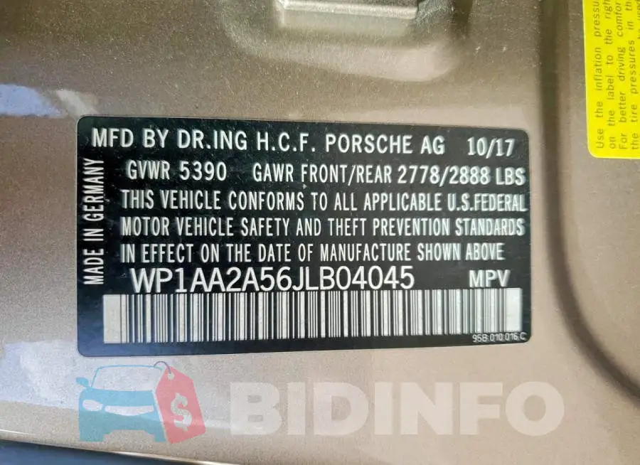 WP1AA2A56JLB04045 Photo# 13