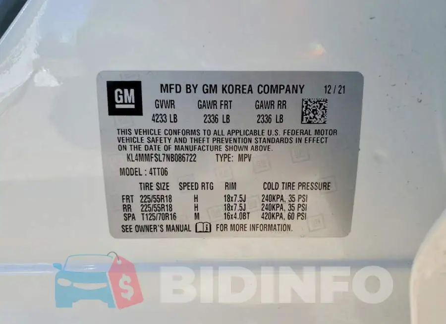 KL4MMFSL7NB086722 Photo# 14