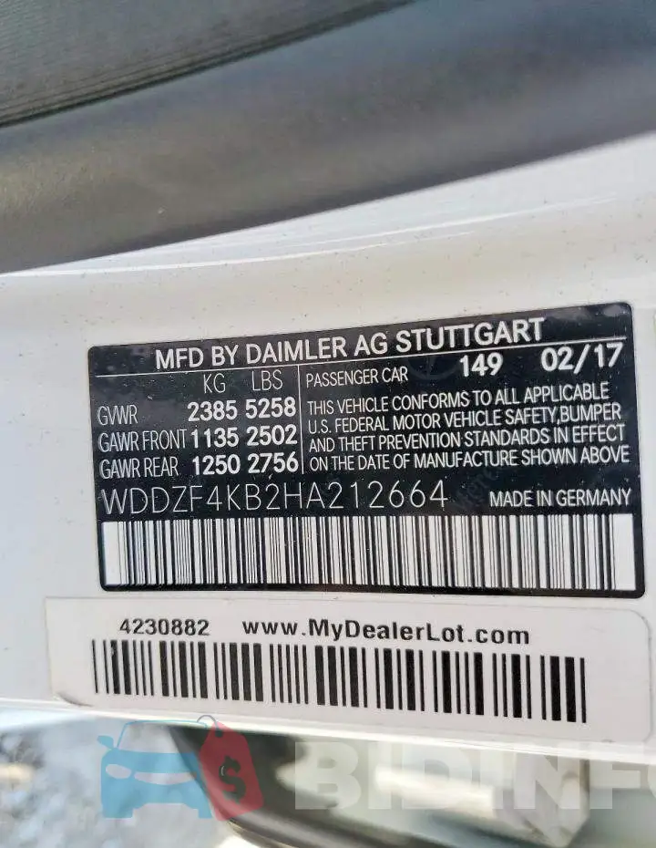 WDDZF4KB2HA212664 Photo# 13