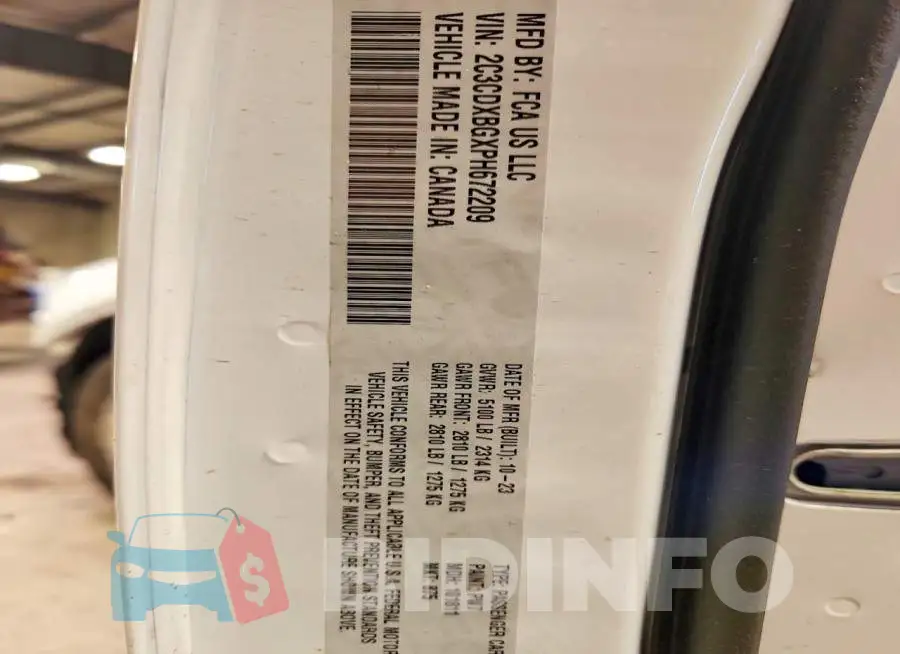 2C3CDXBGXPH672209 Photo# 13