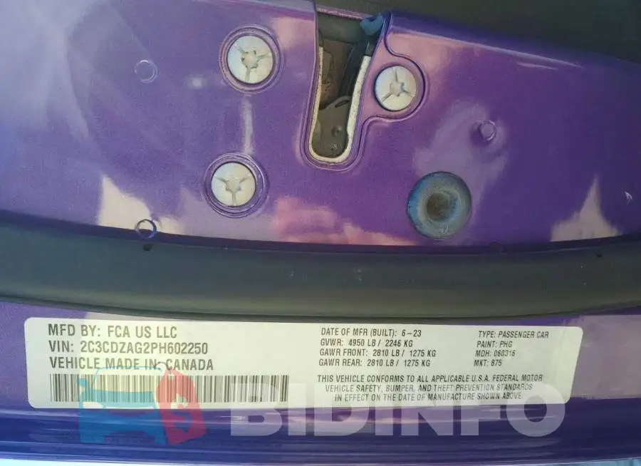2C3CDZAG2PH602250 Photo# 12