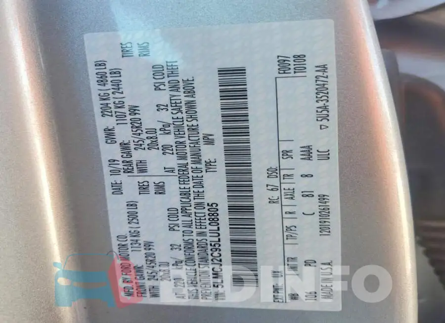 5LMCJ2C95LUL08805 Photo# 13