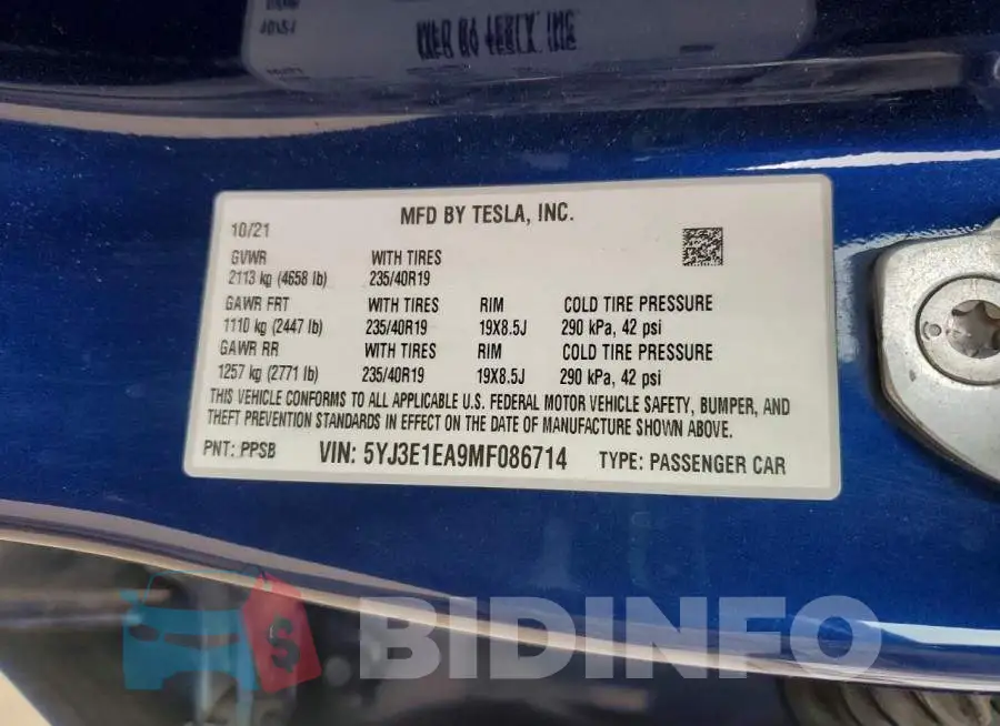 5YJ3E1EA9MF086714 Photo# 12