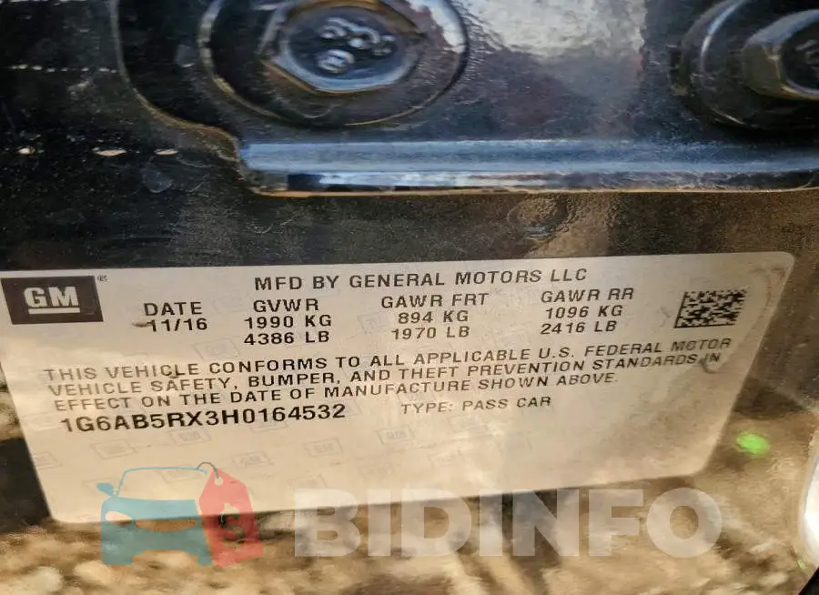 1G6AB5RX3H0164532 Photo# 13
