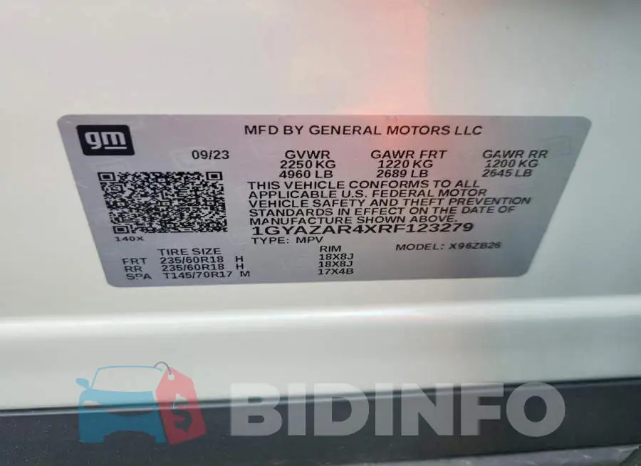 1GYAZAR4XRF123279 Photo# 13