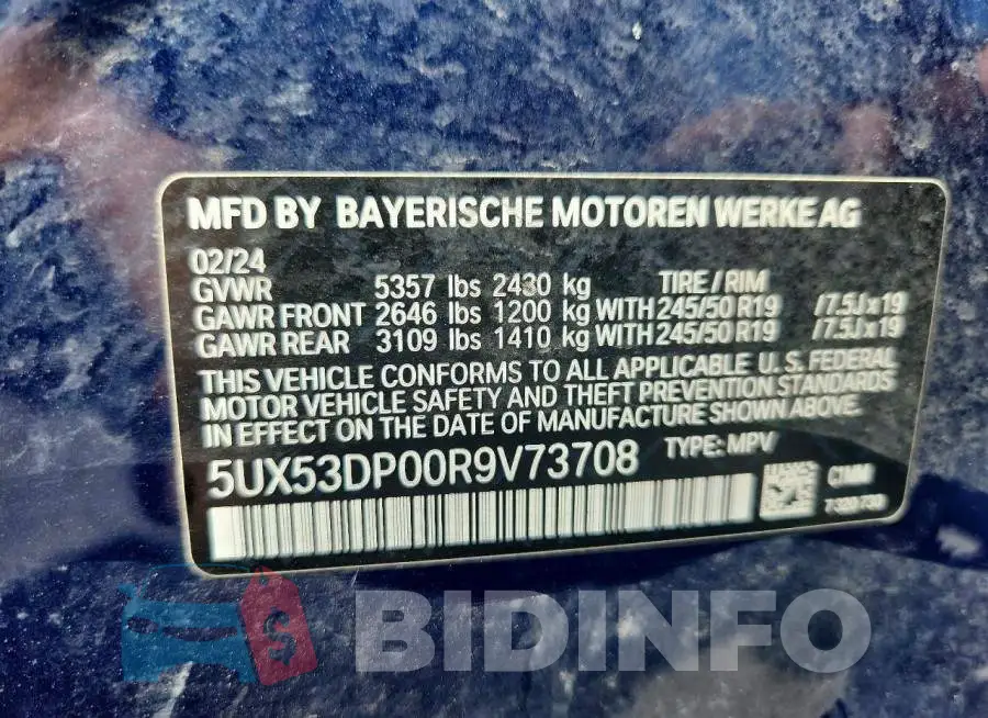 5UX53DP00R9V73708 Photo# 13