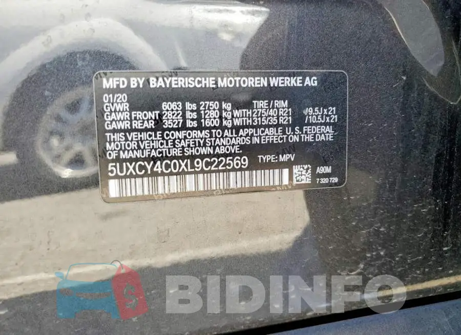 5UXCY4C0XL9C22569 Photo# 13