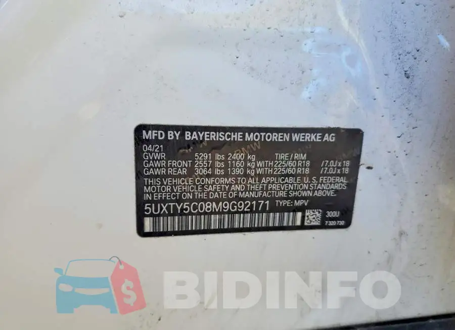 5UXTY5C08M9G92171 Photo# 14