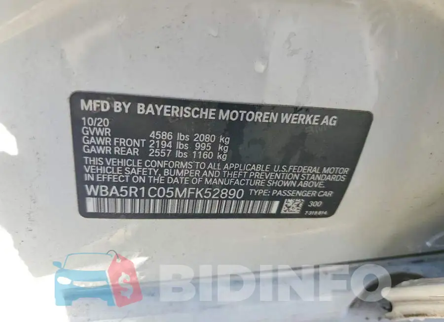 WBA5R1C05MFK52890 Photo# 12