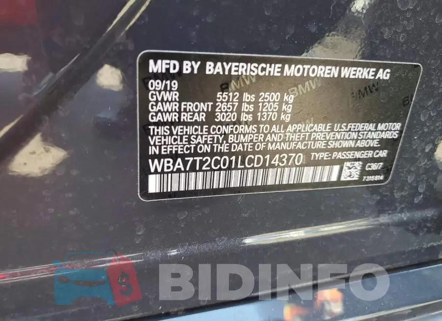 WBA7T2C01LCD14370 Photo# 12
