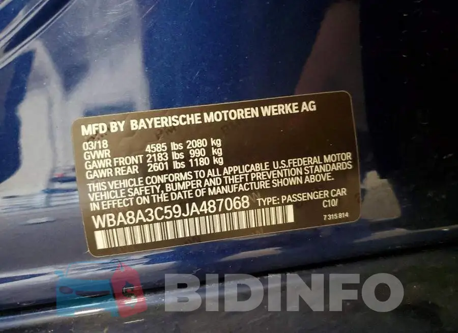 WBA8A3C59JA487068 Photo# 12