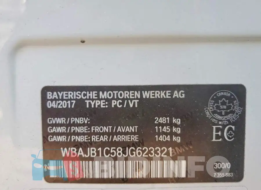 WBAJB1C58JG623321 Photo# 13