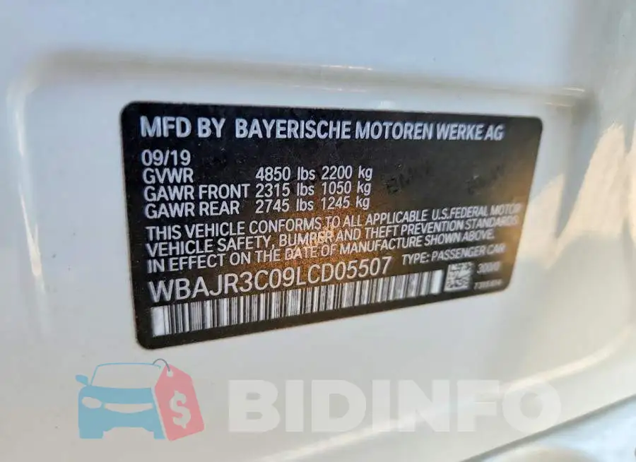 WBAJR3C09LCD05507 Photo# 12