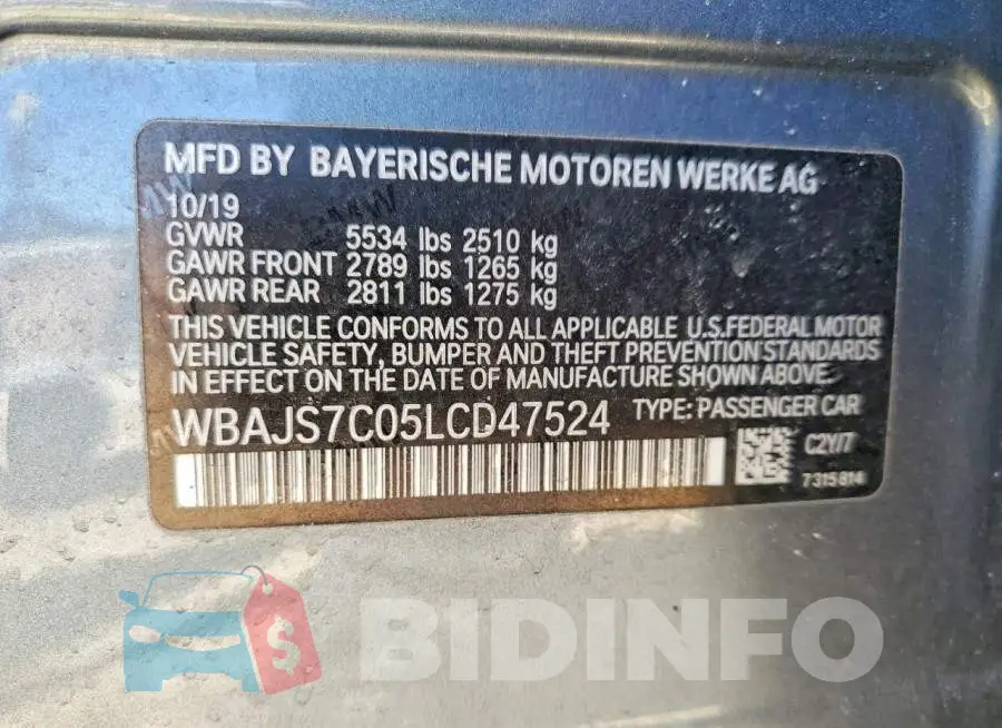 WBAJS7C05LCD47524 Photo# 12