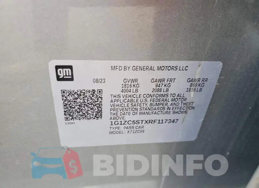 1G1ZC5STXRF117347 Photo# 12