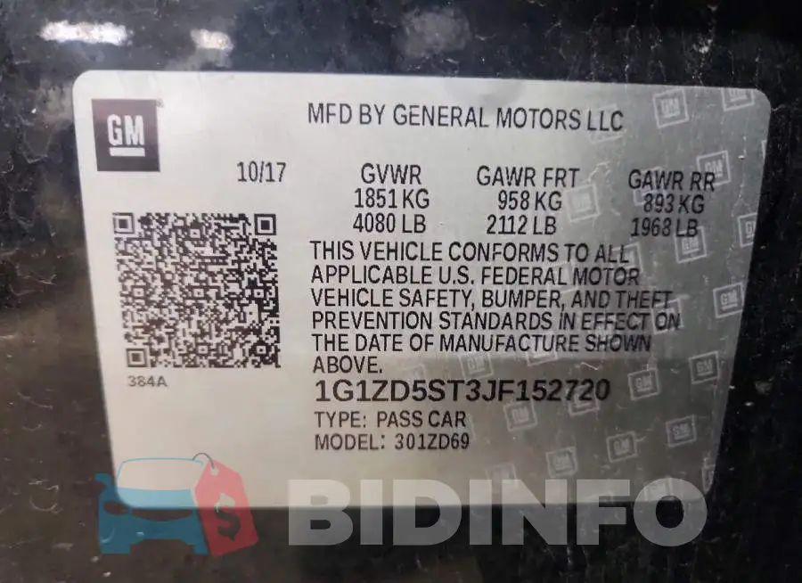 1G1ZD5ST3JF152720 Photo# 12