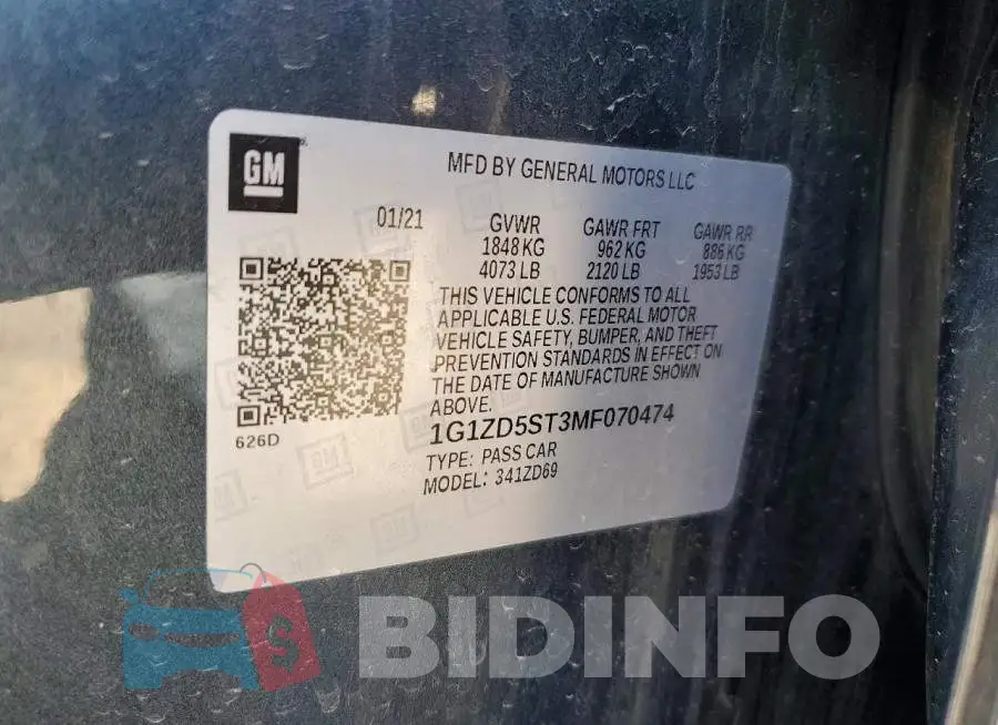 1G1ZD5ST3MF070474 Photo# 12