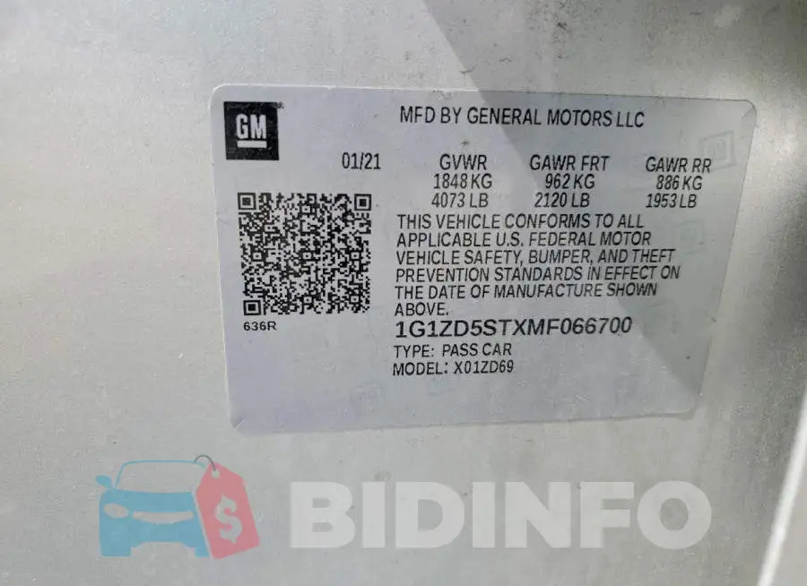 1G1ZD5STXMF066700 Photo# 12