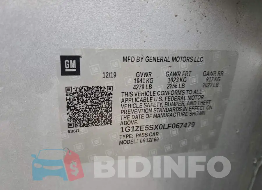1G1ZE5SX0LF067479 Photo# 12