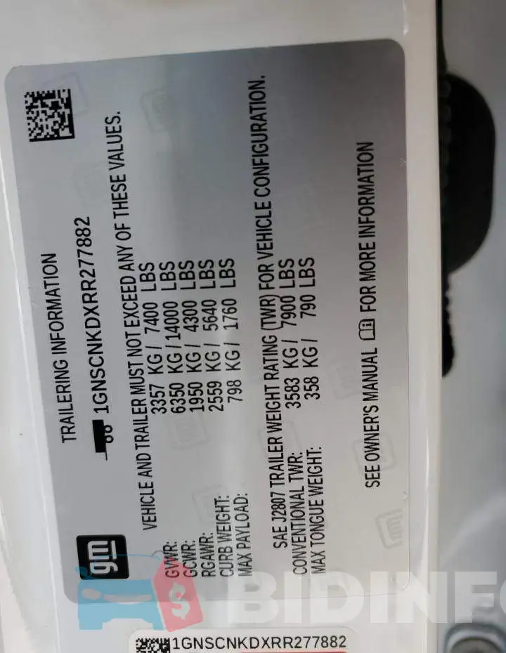 1GNSCNKDXRR277882 Photo# 14